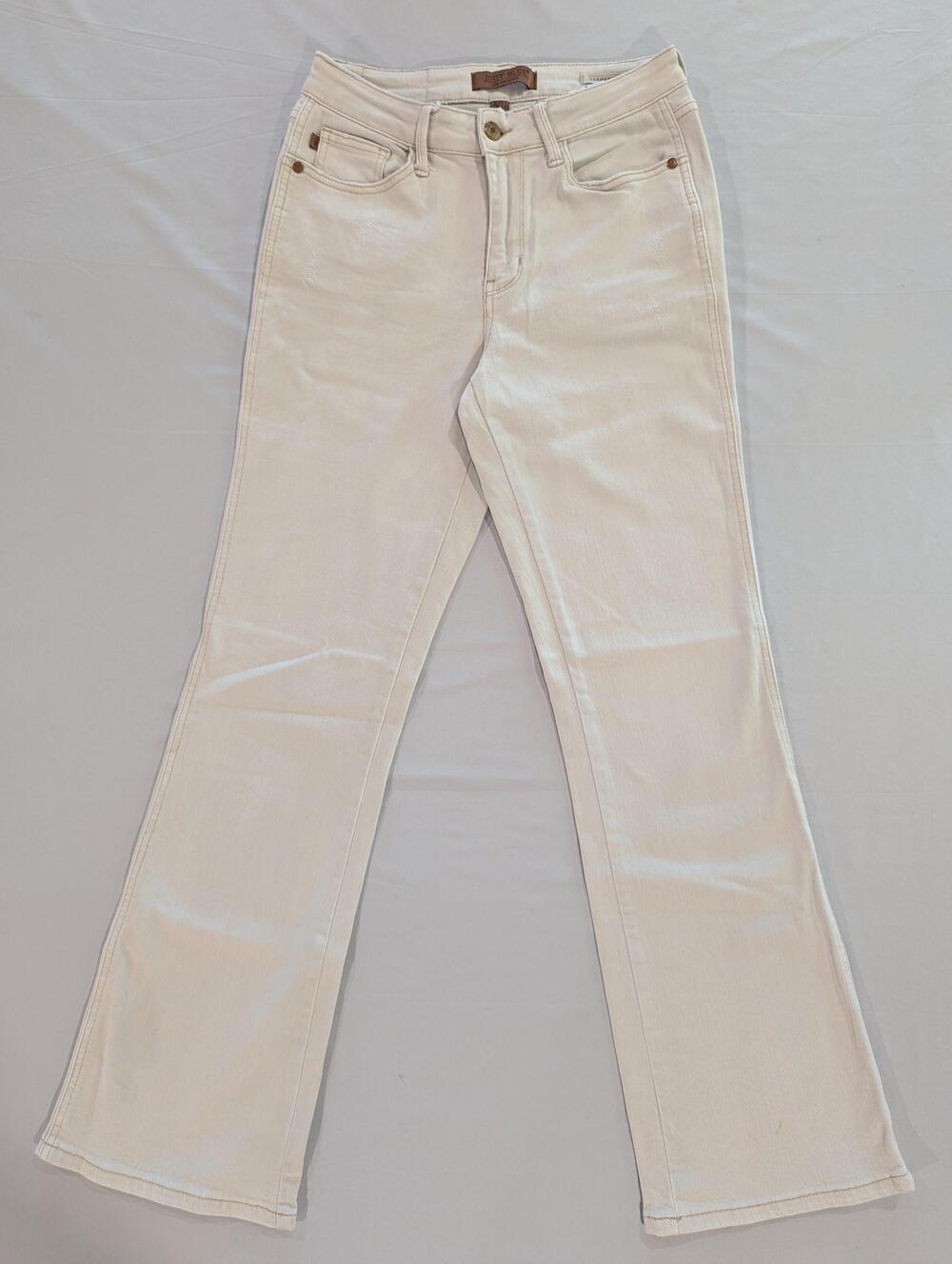 Judy Blue Jeans Womens 5/27 White Light Wash Mid Rise Bootcut Stretch Denim